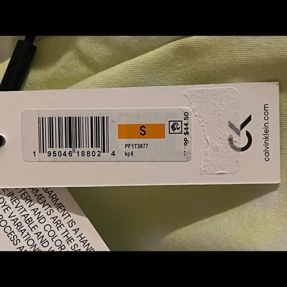 Calvin Klein Women's Lime Zest Tie Dye Cropped T-Shirt Small NWT - Picture 7 of 8